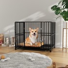 36  Heavy Duty Stainless Steel Dog Crate Escape Proof Stackable Kennel With Whee