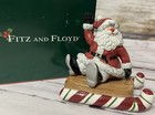 Fitz And Floyd Yuletide Holiday Santa On Sled  Salt And Pepper Shakers New