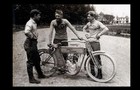 Vintage 1910 Harley Davidson Motorcycle Photo Racing Bike Team Track