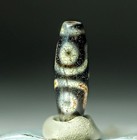 Rare Pre-1800s Indo tibetan Old Blood Spotted Agate 3 Eye Dzi Bead 13 39mm