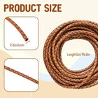 Braided Leather Cord  5 5 Yards 4mm Round Geneuine Vintage Brown 