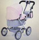 Bayer Design Baby Doll Trendy Pram In Grey pink 67 X 41 X 68cm  13008aa