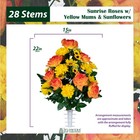 Artificial Flower Arrangement - Sunrise Roses With Yellow Mums And Sunflowers
