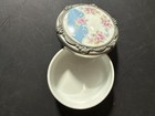 Limoges France Paris Porcelain Trinket Box With Floral Lid  Vintage Early 1990   s