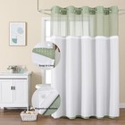 Hookless Waffle Weave Shower Curtain With Snap In Fabric Liner Mesh Window