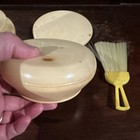 Vintage Vanity Dresser Set W  Mirror  Brushes  Powder Jar   Trinket Dish