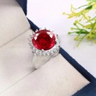 10 Ct Natural Blood Red Ruby Certified Ring In 925 Sterling Silver All Sizes
