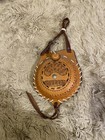 Vintage Leather Covered Canteen Hand Tooled  sexiest Buffalo Girl  Utah Western