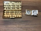Vintage Mother Of Pearl   Brass Cigarette Case And Pill Box Or Photo Holder