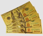 Gold 100 Dollar Bill Non Paper Foil Money Us Banknote Currency Note Usd Reserve
