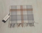 Tartan Blanket Co 100  Cashmere Scarf In Cream Rustic Check Brand New