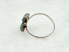Vintage Zuni Turquoise Petit Point Flower Sterling Silver Ring Sz 8 5