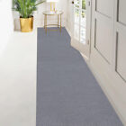 Custom Size Solid Grey Stair Hallway Runner Rug Non Slip Rubber Back Gray