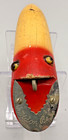 Heddon Basser Vintage Red Head Wooden Lure W glass Eyes  rare Production Error 