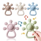 Bpa Free Silicone Baby Teether Rattle Sensory Toy 0-12 Months Toddler