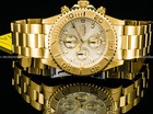 Invicta Men Pro Diver Chronograph 18k Gold Plated Champagne Dial 43mm Watch 1774