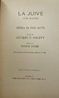 Vintage C1928 Chicago Civic Opera Company Libretto Program For La Juive