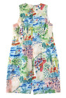 Vintage Henry   Harvie Green Orange Blue Floral Cotton Sleeveless Tank Dress M