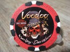 Voodoo Harley Davidson Emblem Poker Chip - New Orleans  La - Red   Black