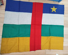 Large Vintage Flag Of The Central African Republic Cotton Or Linen  Early 70s