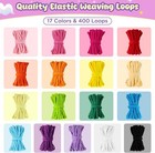 400 Pcs Weaving Loom Kit Toys 17 Colors Loom Loops With Wooden Rings