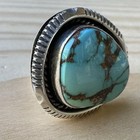 Navajo Augustine Largo Al Signed Ring Size 7 25 Turquoise Sterling Silver 11 6g