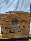 Vintage Wooden Crate Atlas Powder Co High Explosives Dovetail Wood Box