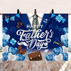 Happy Father s Day Banner Backdrop I Love Dad Fathers Day Decorations 7x5ft Blue