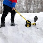 Snow Shovel With Wheels Heavy Duty Rolling Adjustable Snow Pusher Snow Removal