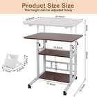 3 Tier Rolling Computer Desk Laptop Table Height Adjustable Study Table 60x40cm