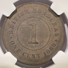 1889 British Honduras Belize 1 Cent Ngc Au-53 Solid Type Coin Queen Victoria