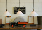X20 Avail Vtg French Industrial 14  Glass White Pendant Lamp Light Schoolhouse