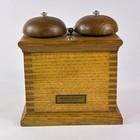 Antique Western Electric Telephone   Telegraph Oak Ringer Box Wood Oak Bells 43f