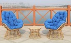 3pcs Outdoor Swivel Patio Chairs Bistro Set Furniture Sofa Rattan Wicker