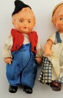 Dollhouse Miniature Antique Pr Celluloid Jtd Dressed Boy   Girl Dolls 3  Tall