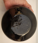 Vtg Glossy Black White Ceramic Double Spout Ikebana Style Weed Pot Vase Signed