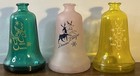 Wheaton Glass Holiday Greetings Reindeer Bell Decanter Set Of 3 Vintage 1980 s