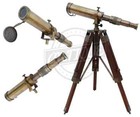Nautical Vintage Decorative Solid Brass Telescope W  Wooden Tripod Antique Gifts