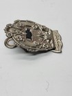 Antique Victorian Ornate Brass Desk Paper Clip Silver Wash 1900