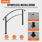 Vevor 3ft Angle Adjustable Iron Handrail Black Fit 2 Or 3 Steps Handrail Brick