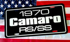 1970 Chevrolet Camaro Rs Ss License Plate Car Tag 70 Split Bumper Rs  ss 350 396
