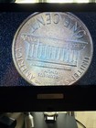 1987 D Penny Error Struck Off Center Die Break Observe reverse Die Crack