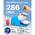 Uimoso Electric Ice Crusher Machine 286lbs h Snow Cone Shaved Ice Maker Blue