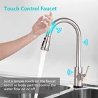Touch Kitchen Sink Faucet W sprayer Pull Down Brushed Nickel Mixer Tap Stainless
