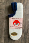 New Vintage Roll Top Cuff Sport Socks White Navy Blue Cotton Blend  8 5-11