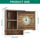 Rustic Wooden Wall Clock W hidden Storage Space  Key Hooks For Entryway Bedroom