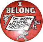 Vintage 1964 Merry Marvel Marching Society Button Pin 3  Mmms Rare authentic