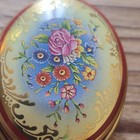 Vintage Oval Tin Chambers Candy Co Box- Halesowen England-floral Curio-2   x1 5    
