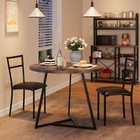 3 Piece Dining Table Set Round Kitchen Table And 2 Upholstered Chairs Furniture
