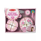 Melissa   Doug Triple-layer Party Cake Wooden Play Food Set